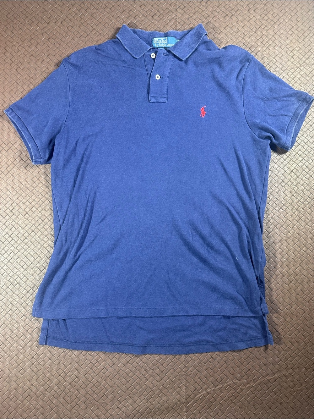 Polo Ralph Lauren Vintage Navy Blue Iconic Polo Stretch Cotton Size Medium Vtg